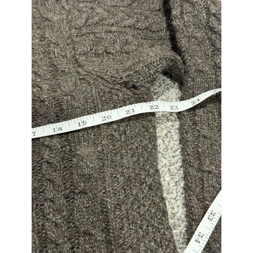 Pendleton Men's Shetland Fisherman Wool Cable Knit Sweater Small Brown - Picture 8 of 9